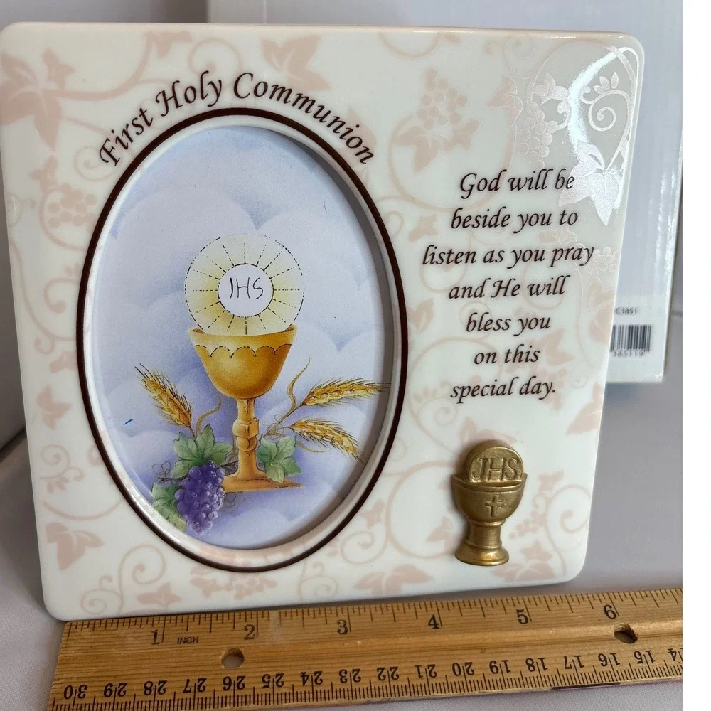 First‎ Holy Communion Photo Frame with Inspirational Verse Religious Gift